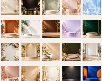 20 Small Business Social Media Backgrounds, Square Branding Graphics, Digital JPG Bundle for Posts
