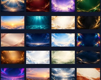 20 Church Worship Backgrounds, Sermon Slide and Lyrics Backdrop Bundle, 16:9 Digital Download JPG