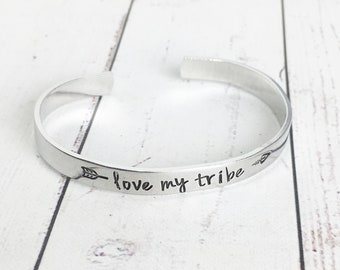 Love My Tribe Stamped Cuff Bracelet - Tribe Jewelry - Mom Bracelet - Mom Jewelry - Gift for Mom - Hand Stamped Cuff - Hand Stamped Bracelet