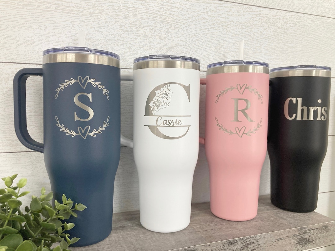 White 40 oz Tumbler with Party Yeti Logo