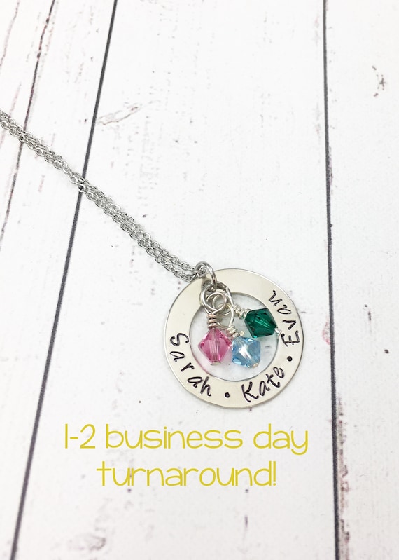Hand stamped jewelry business names sale