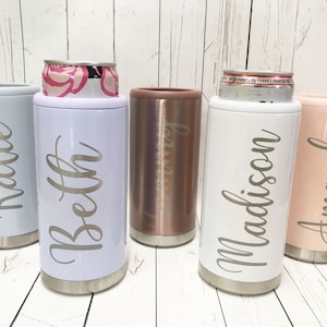 Personalized Skinny Can Coolers Laser Engraved - Skinnies - Seltzer Can Cooler - Bridesmaid Gift - Stainless Steel - Slim Can Cooler