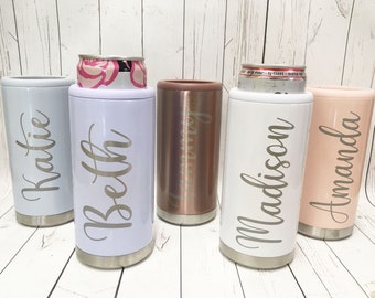 Personalized Skinny Can Coolers Laser Engraved - Skinnies - Seltzer Can Cooler - Bridesmaid Gift - Stainless Steel - Slim Can Cooler