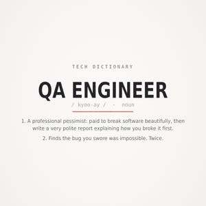 QA Engineer Definition Wall Art, Funny Software Tester Print, Quality Assurance Gift, Developer Office Decor, Instant Download