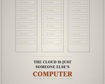 The Cloud Is Just Someone Else's Computer Poster | Sysadmin Humor Wall Art | Funny Developer Gift | Tech Office Decor Digital Download