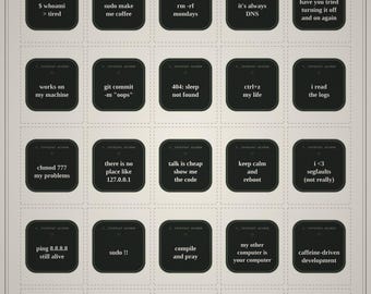 Terminal Quote Stickers Printable | 25 Hacker Coding Stickers | Funny Programmer Laptop Decals | Developer Gift Digital Download