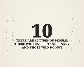 Funny Binary Code Wall Art, There Are 10 Types Of People Print, Programmer Joke Poster, Computer Science Decor, Instant Download