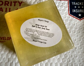 Hemp Seed Oil Melt & Pour Soap Base-One Pound of Soap for your Bar Soap Projects