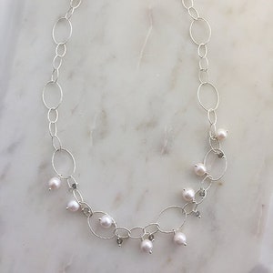 Fancy Link Pearl Necklace