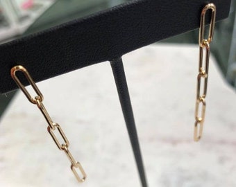 14k Gold Filled Paperclip Chain Studs