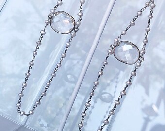 Gem-tied Swagged Shoulder Sweeper Earrings with Jumbo Gem