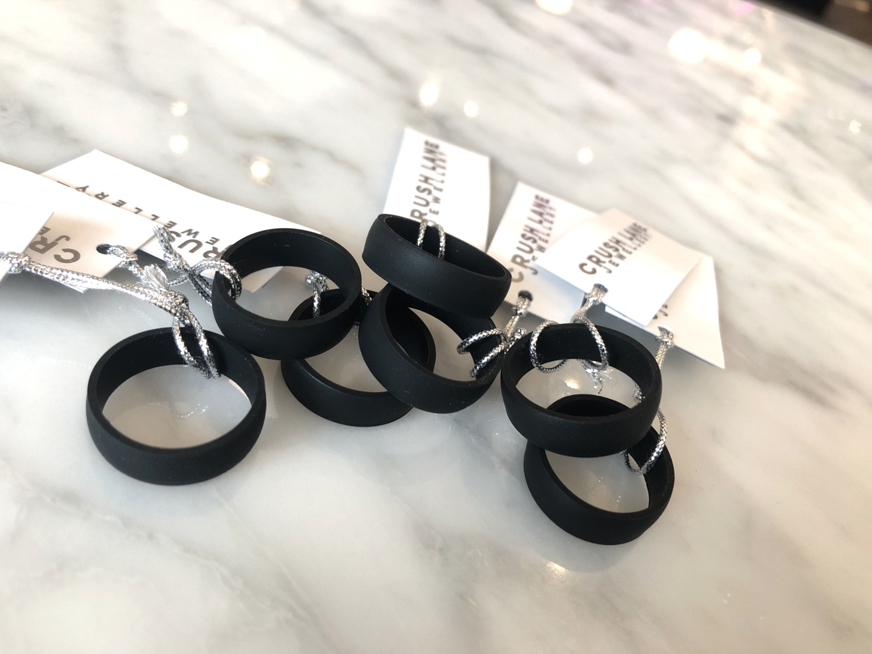 Black Silicone 7mm Domed Comfort-Fit Band