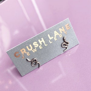 Antiqued Silver Snake Studs