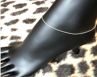 Silver 8-Sided Snake Anklet