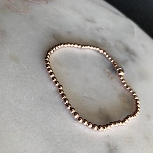 Dainty Rose Gold Beaded Expandable Bracelet