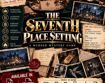 Printable Murder Mystery Game: The Seventh Place Setting Detective Case File PDF
