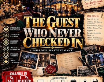 Printable Murder Mystery Game: The Guest Who Never Checked In Detective Case File PDF
