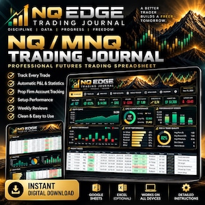NQ/MNQ Futures Trading Journal | Prop Firm Performance Tracker (Digital Download)