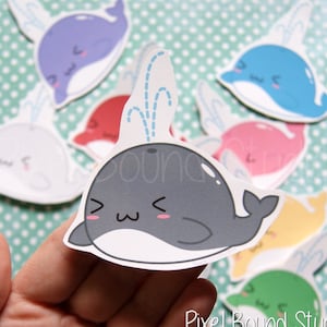 Chibi Whale Stickers and Magnets