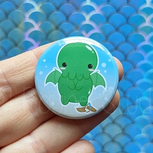 Chibi Cute Cthulhu Art 1.5 Inch Button