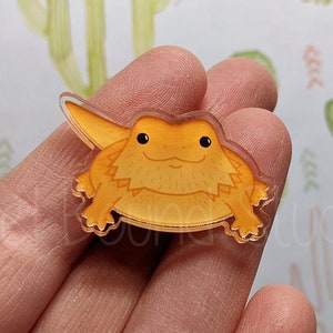 Broche acrylique dragon barbu mignon kawaii
