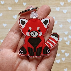 Kawaii Cute Red Panda Acrylic Keychain