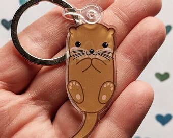 Porte-clés en acrylique Kawaii Cute Otter