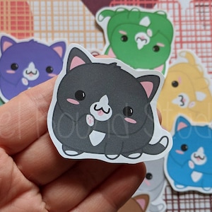 Chibi Tuxedo Cat Stickers and Magnets