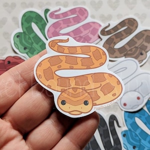 Adesivos e ímãs fofos de cobra de milho Kawaii