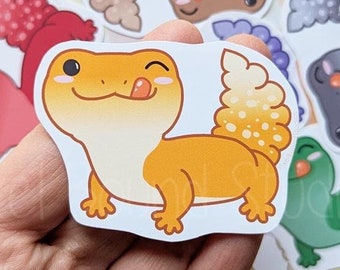Leopard Gecko Stickers and Magnets | Customizable Colors
