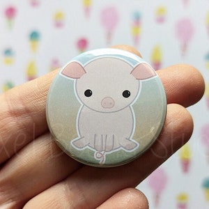 Cute Chibi Pig 1.5 Inch Button