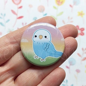 Chibi Cute Parakeet 1.5 Inch Button