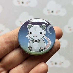 Chibi Cute Opossum Art 1.5 Inch Button