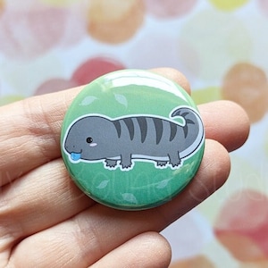 Chibi Süßer Blauzüngiger Skink Kunst 1,5 Inch Button