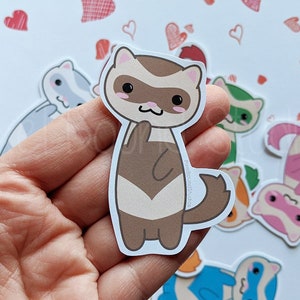 Cute Kawaii Ferret Stickers and Magnets