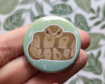 Ball Python Snake Pin-back Button - 1.5 Inch