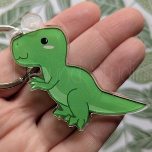 Kawaii Cute Tyrannosaurus Rex Dinosaur Acrylic Keychain