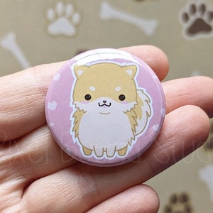 Chibi Cute Pomeranian Dog 1.5 Inch Button