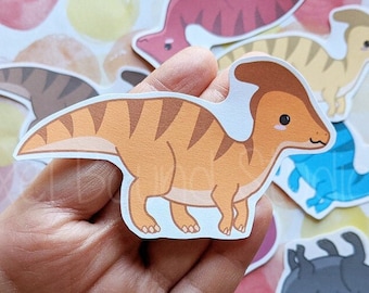 Pegatinas e imanes del dinosaurio Parasaurolophus - Colores personalizables