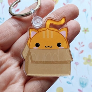 Kawaii Cute Tabby Cat Acrylic Keychain