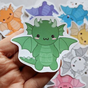 Adesivos e ímãs de dragão Chibi