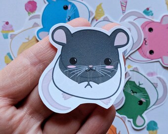 Cute Kawaii Hooded Rat Stickers and Magnets