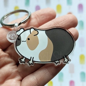 Kawaii Cute Guinea Pig Acrylic Keychain