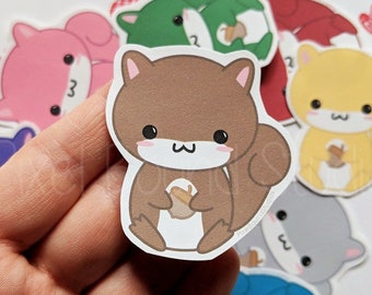 Chibi Squirrel Stickers and Magnets