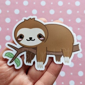Kawaii Faultier Vinyl Sticker für Handy, Auto, Tablet, Laptop