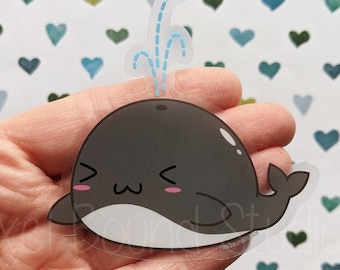 Whale Clear Vinyl Sticker - Waterproof