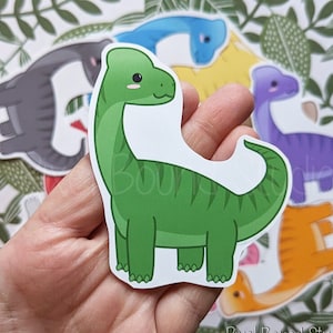 Chibi Brachiosaurus Dinosaur Stickers and Magnets