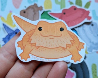 Cute Kawaii Bearded Dragon Stickers and Magnets