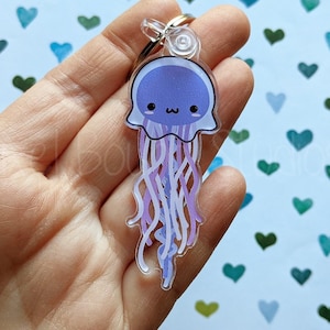 Kawaii Cute Jellyfish Acrylic Keychain