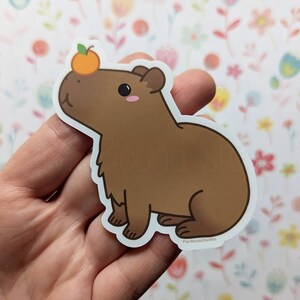 Schattige Chibi Capibara-vinylsticker
